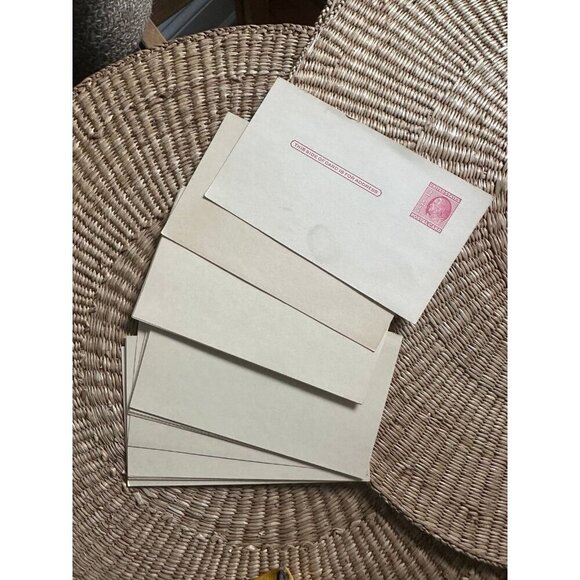 Postcards 2 cents Red Benjamin Franklin Blank Unused Postal Post Cards - Picture 1 of 8